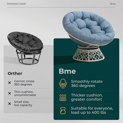 Bme 40" Papasan Swivel Chair