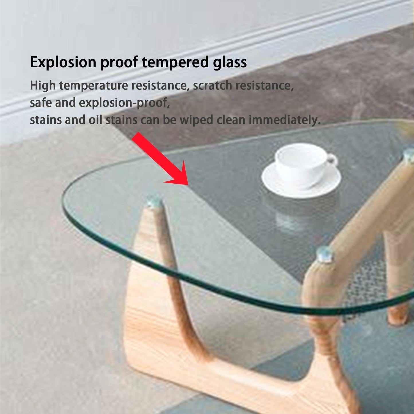 EASYSOUL 32" Glass Coffee Table