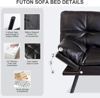 Vipbear Grey Futon Sofa Bed 71"