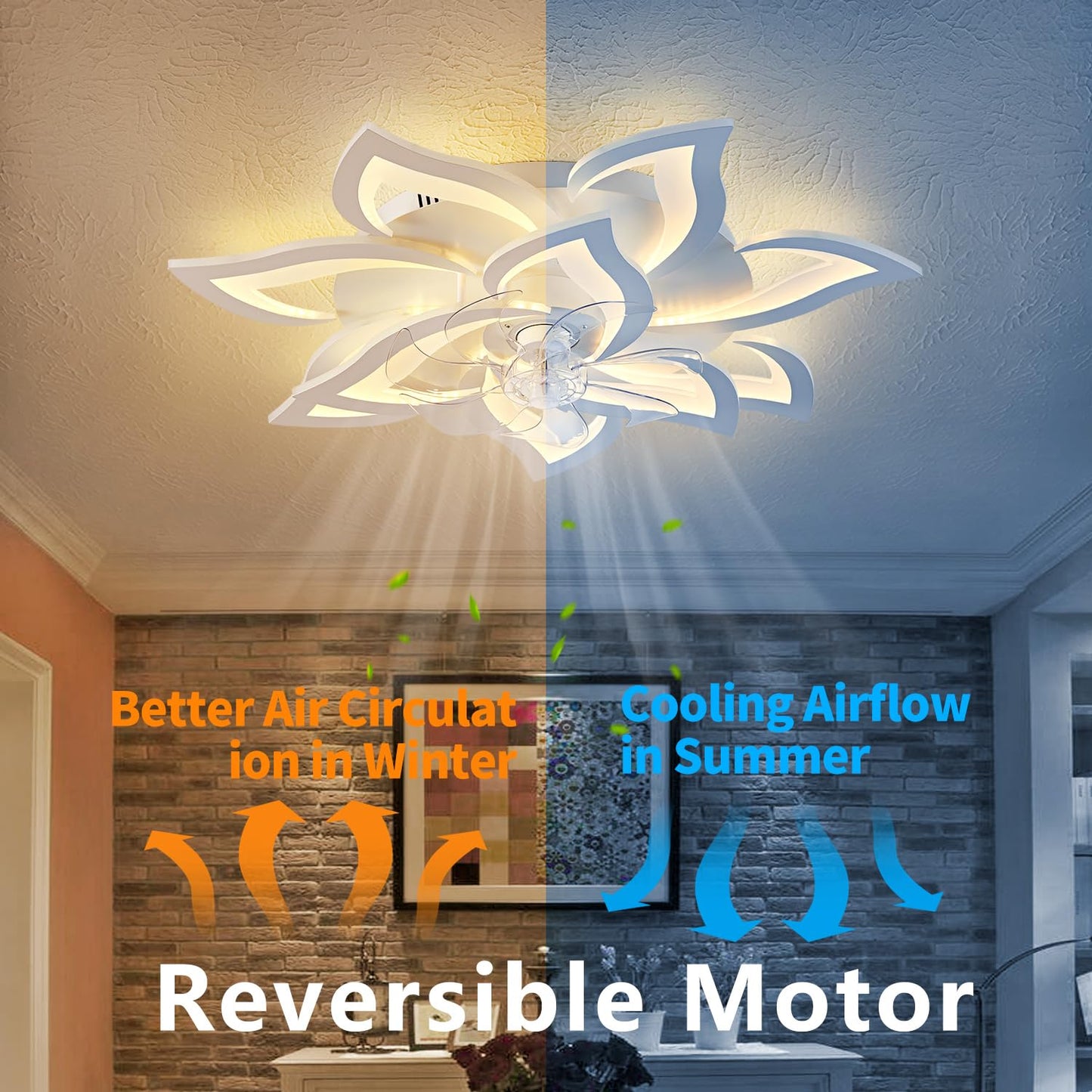 32" Black Ceiling Fan with Light