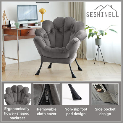 Butterfly Chair with Ottoman – Khaki Velvet