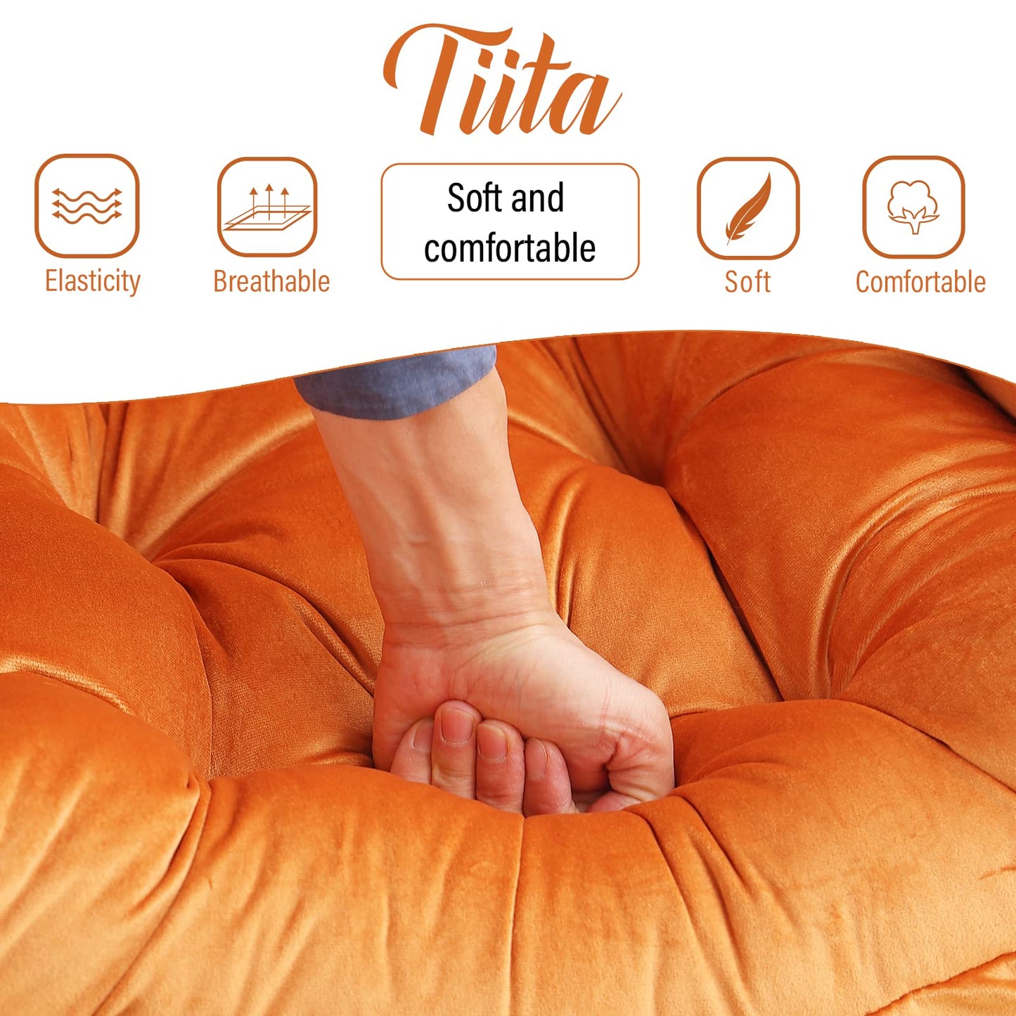 Tiita Velvet Lounge Chair with Ottoman