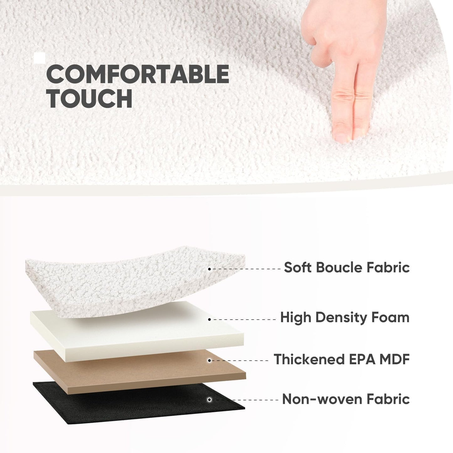 FSOBEIIALEO 43.3" Sherpa Storage Ottoman Bench