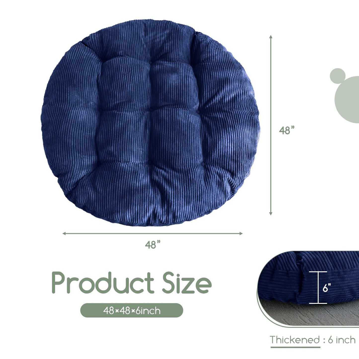Papasan Chair Cushion 48" Green
