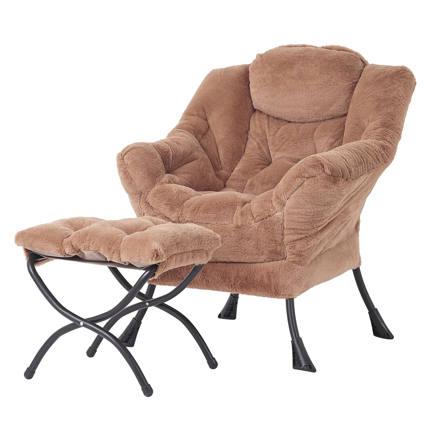 Tiita Velvet Lounge Chair with Ottoman