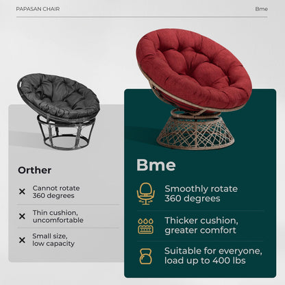 Bme 40" Papasan Swivel Chair