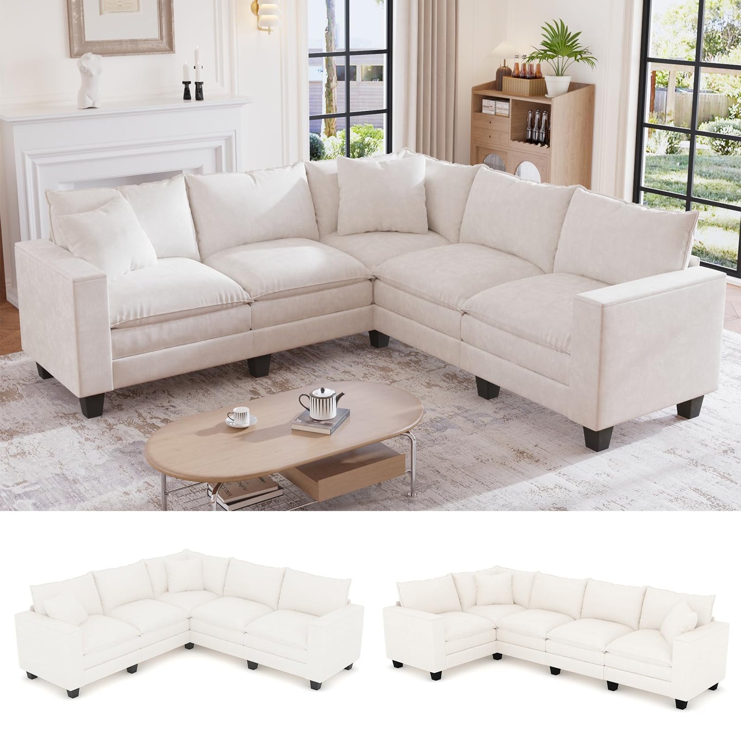 97" 5-Seater Modular Sofa – Beige