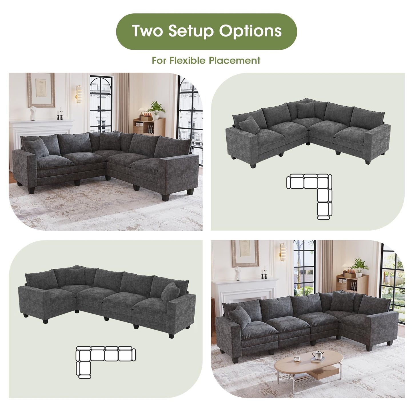 97" 5-Seater Modular Sofa – Beige