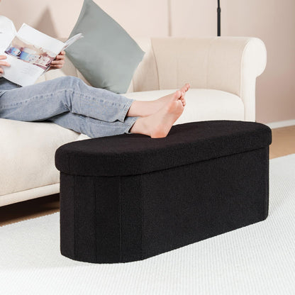 FSOBEIIALEO 43.3" Sherpa Storage Ottoman Bench