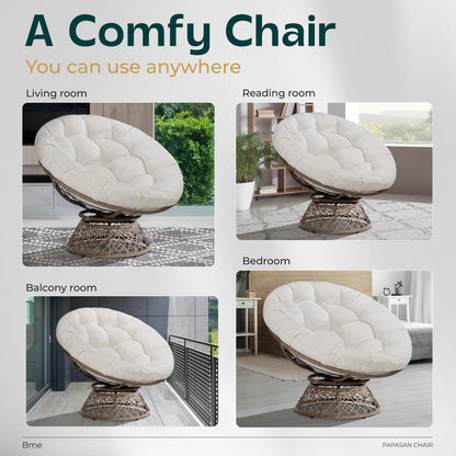 Bme 40" Papasan Swivel Chair
