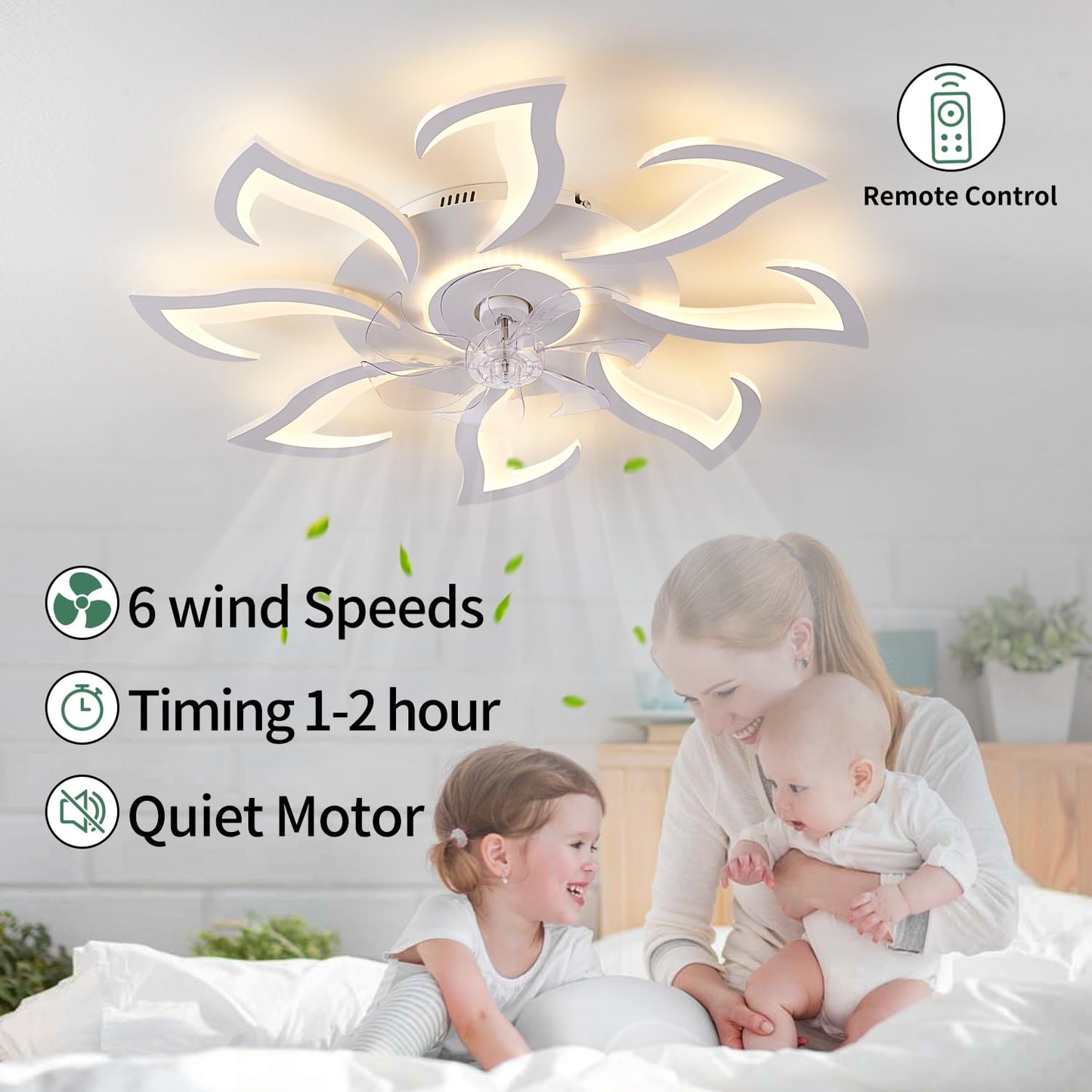 32" Black Ceiling Fan with Light