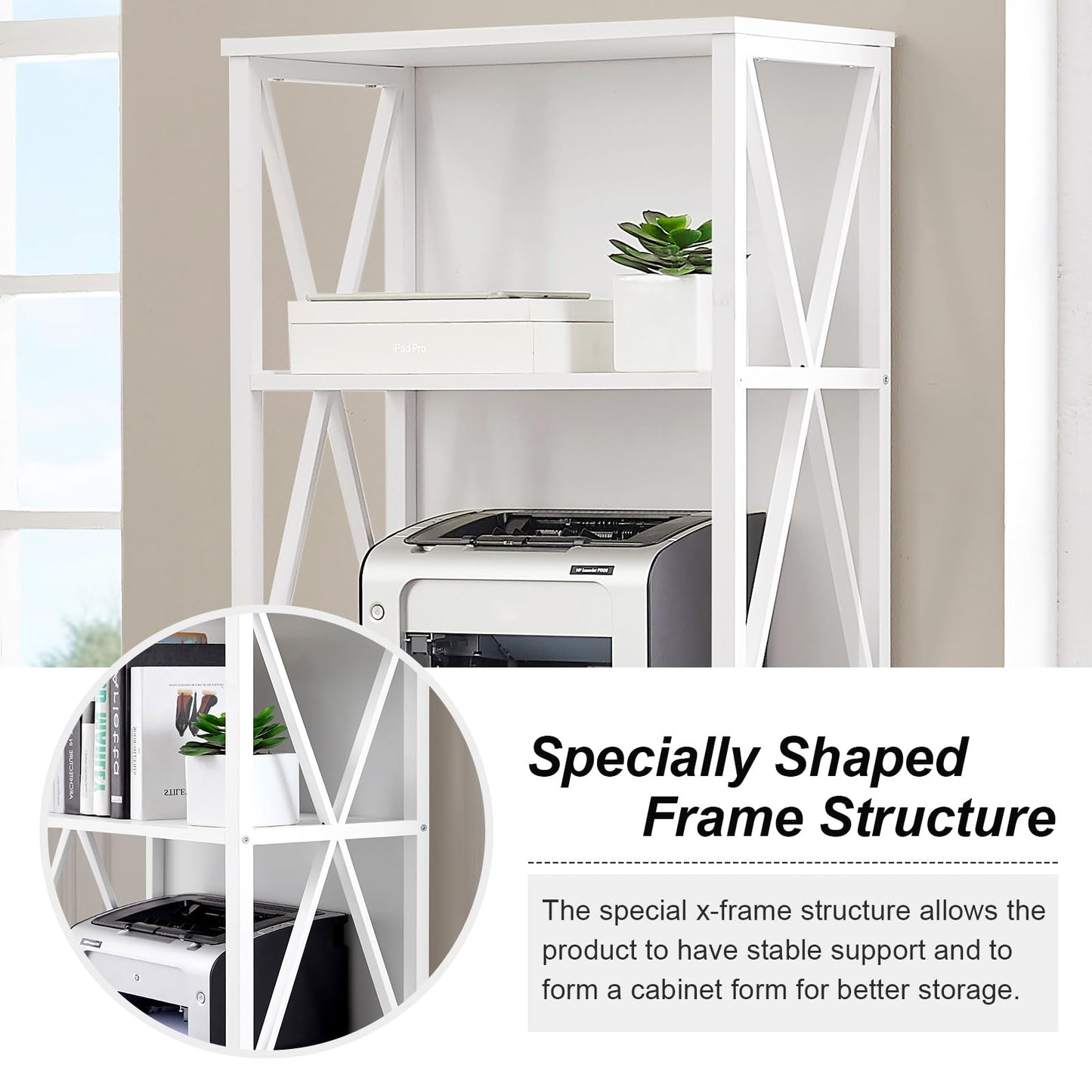 HOMISSUE 7-Tier Rustic Bookshelf