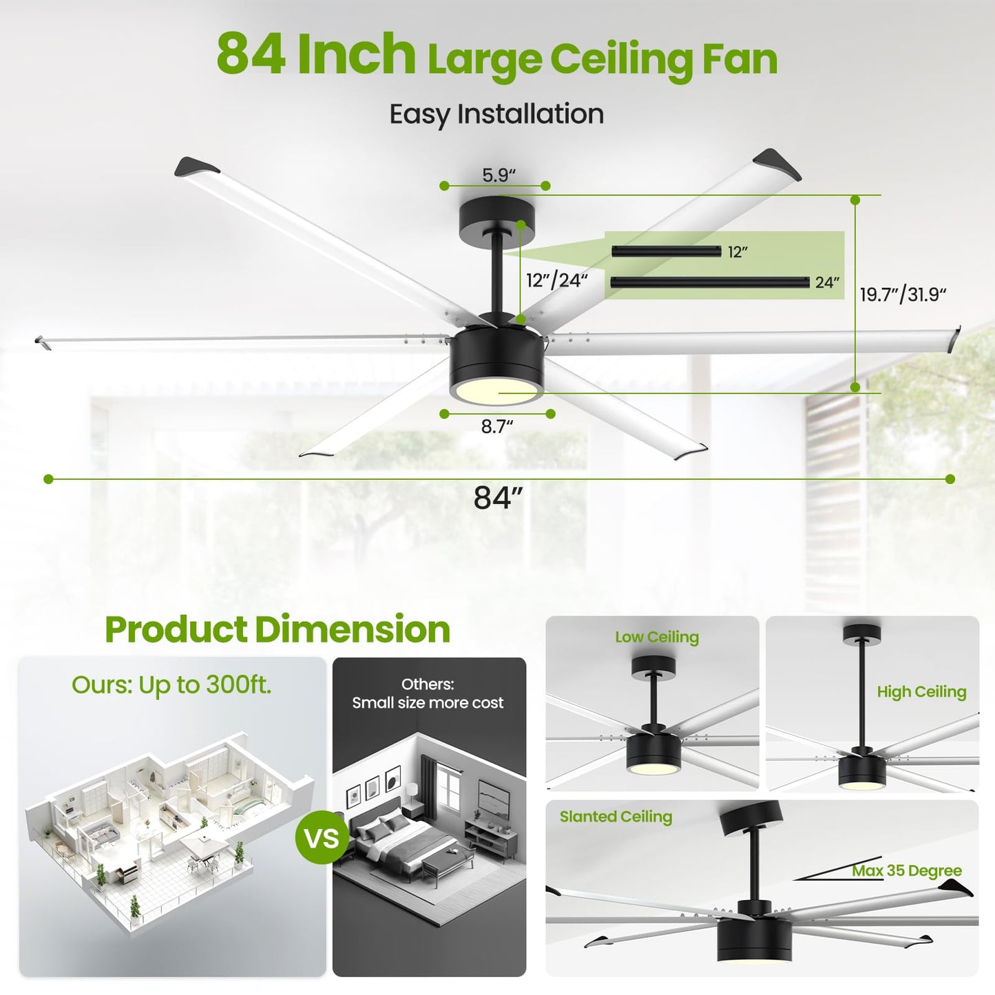 72" LED Ceiling Fan
