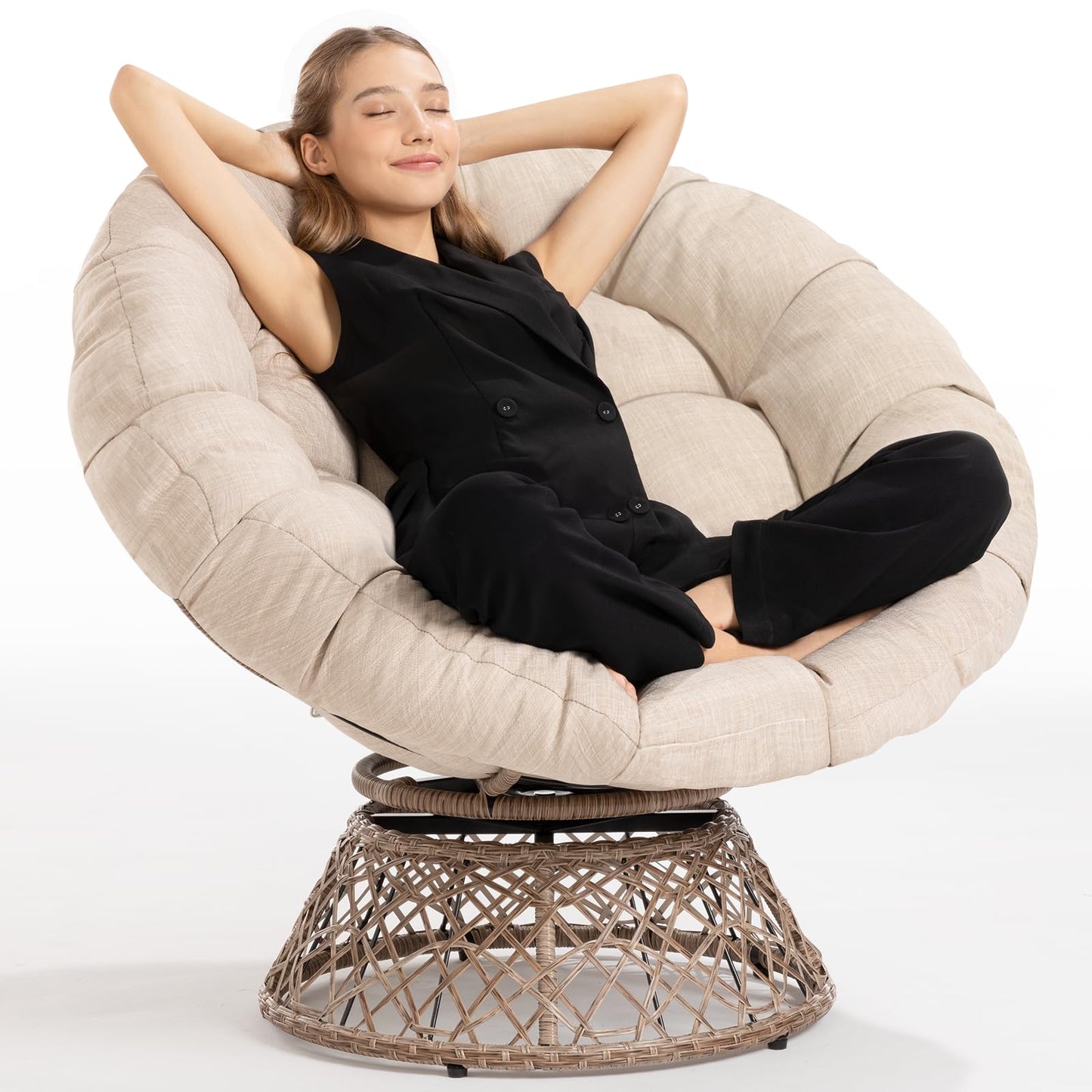 BME 40" Wicker Papasan Chair