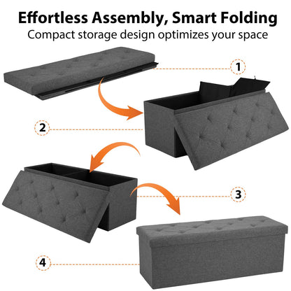 DUMOS 30" Foldable Storage Ottoman Bench