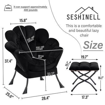 Butterfly Chair with Ottoman – Khaki Velvet