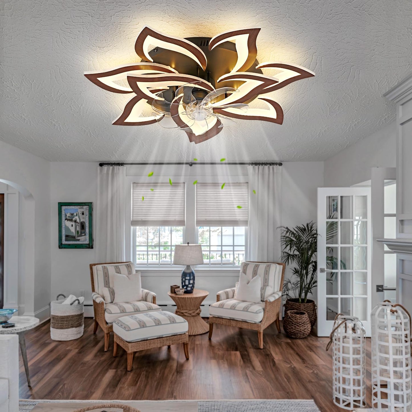 32" Black Ceiling Fan with Light
