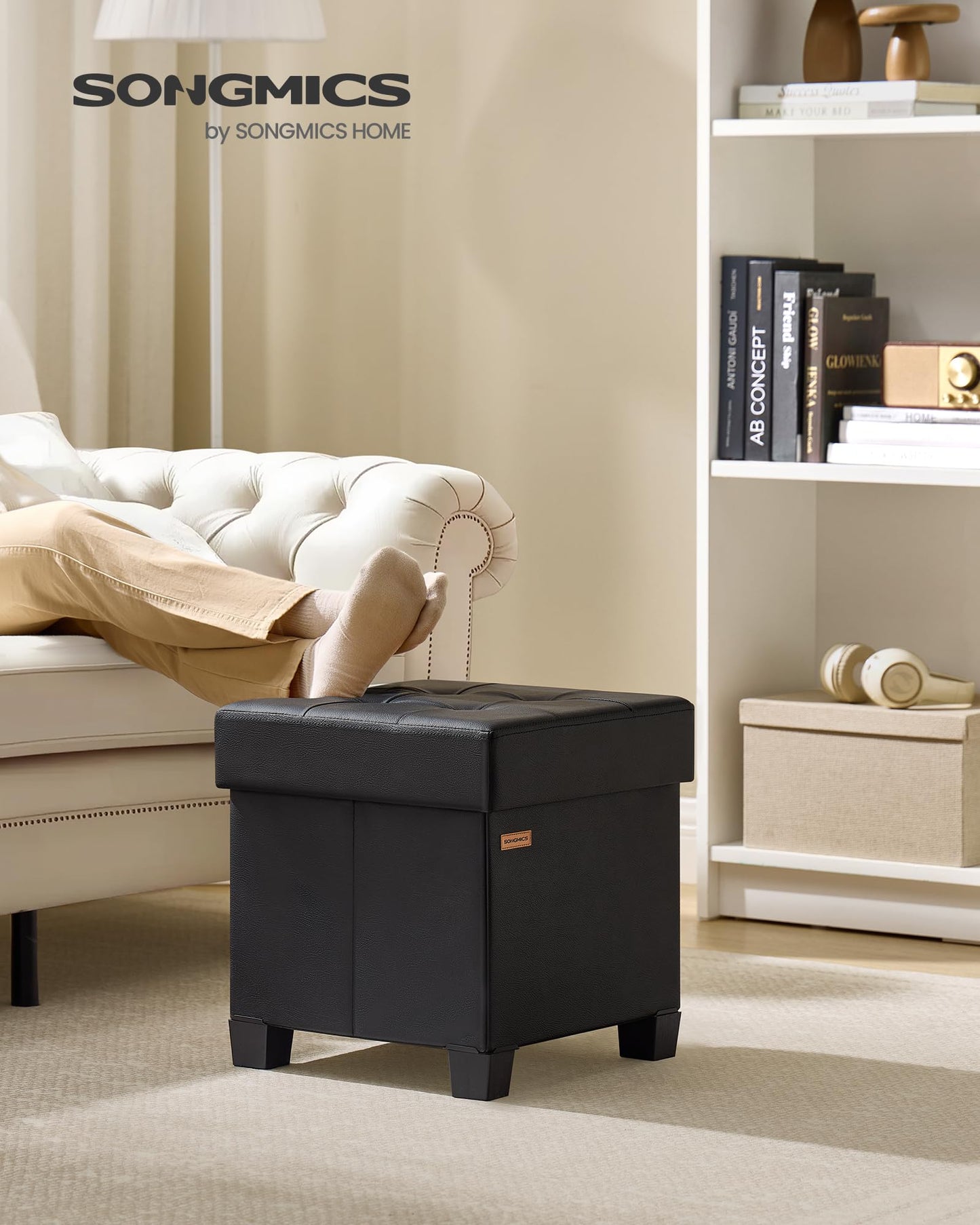 SONGMICS 15"x43"x15.7" Storage Ottoman Bench