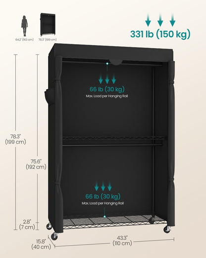 SONGMICS Heavy-Duty Portable Clothes Rack