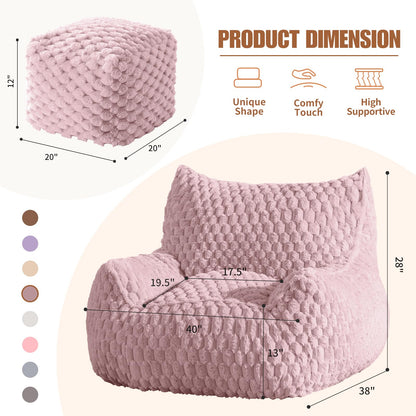 Giant Bean Bag Sofa with Ottoman