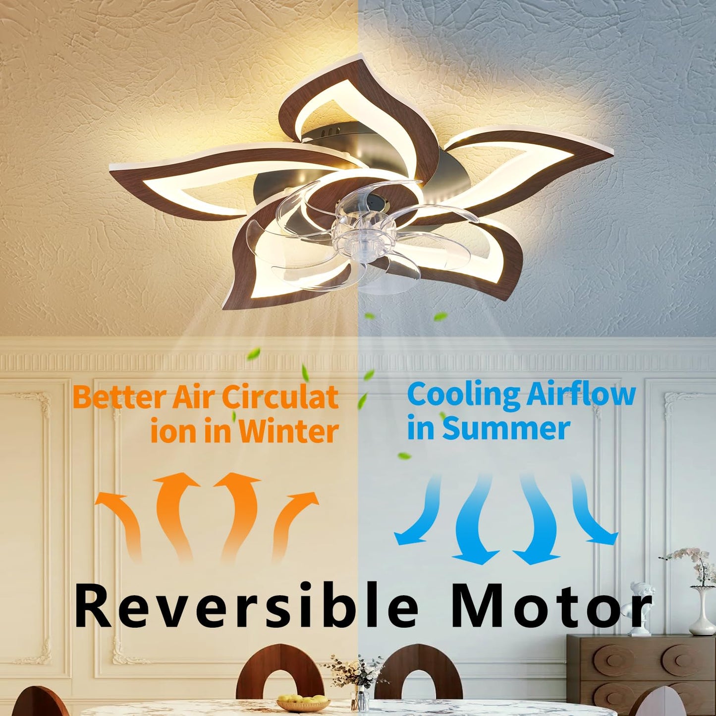 32" Black Ceiling Fan with Light