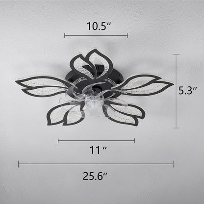 32" Black Ceiling Fan with Light