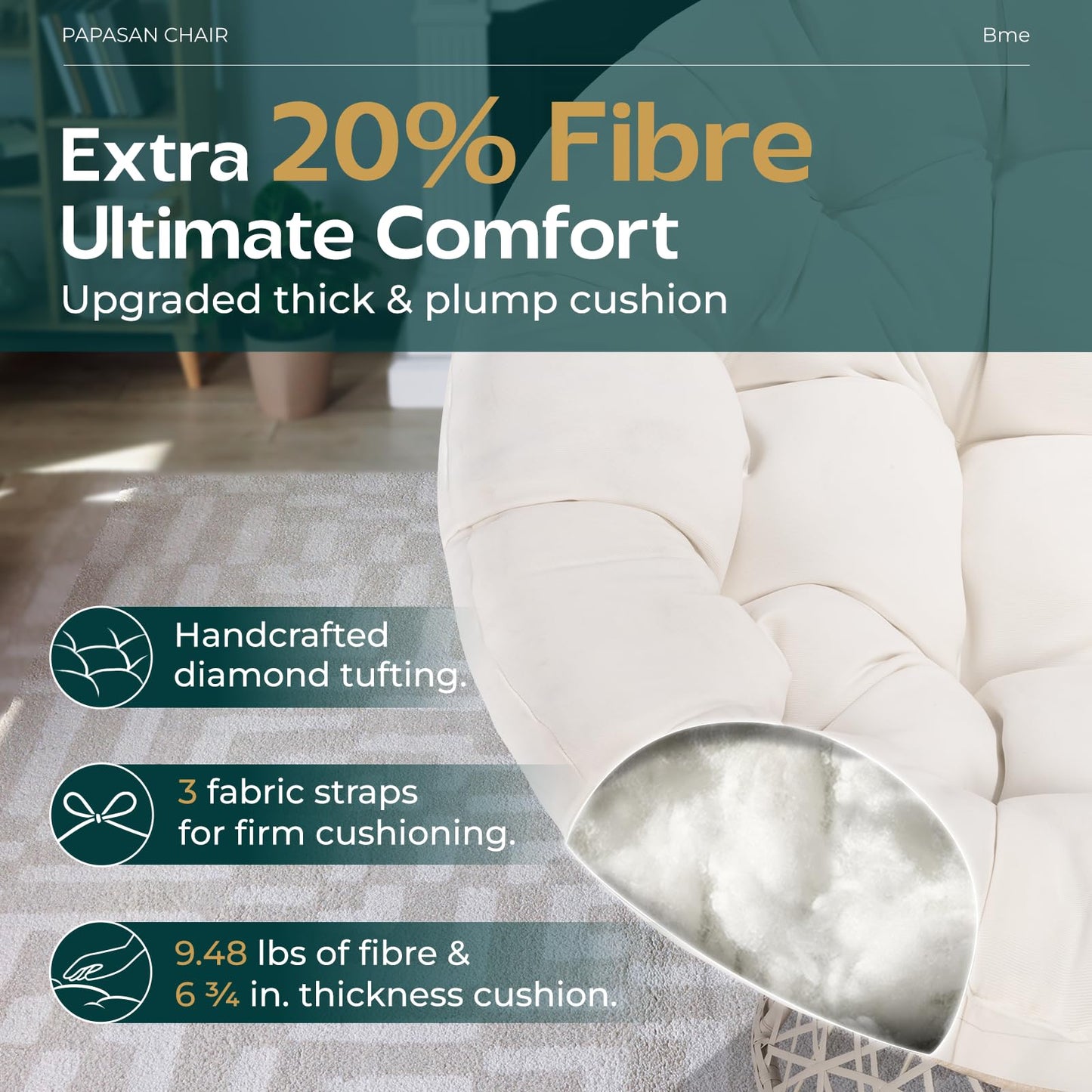 BME 40" Wicker Papasan Chair