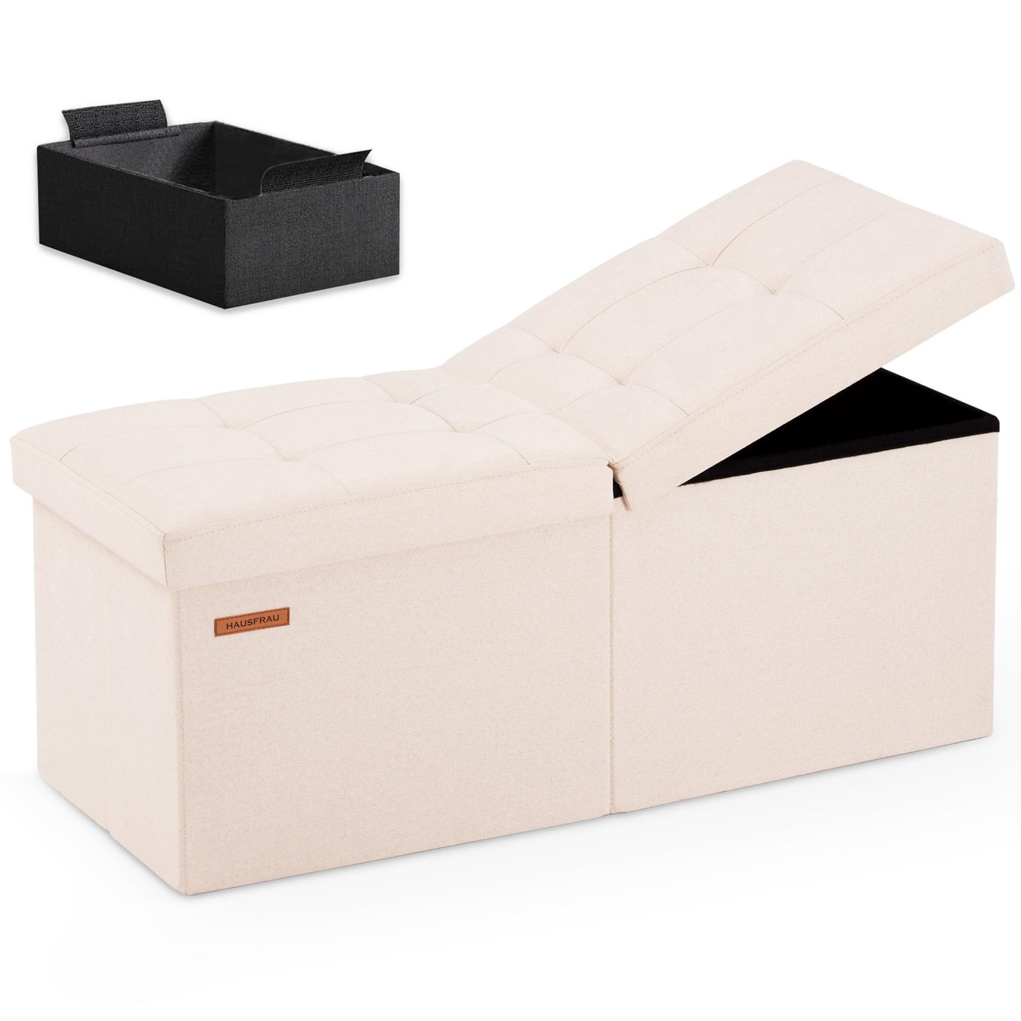 HAUSFRAU 31.5" Storage Ottoman Bench