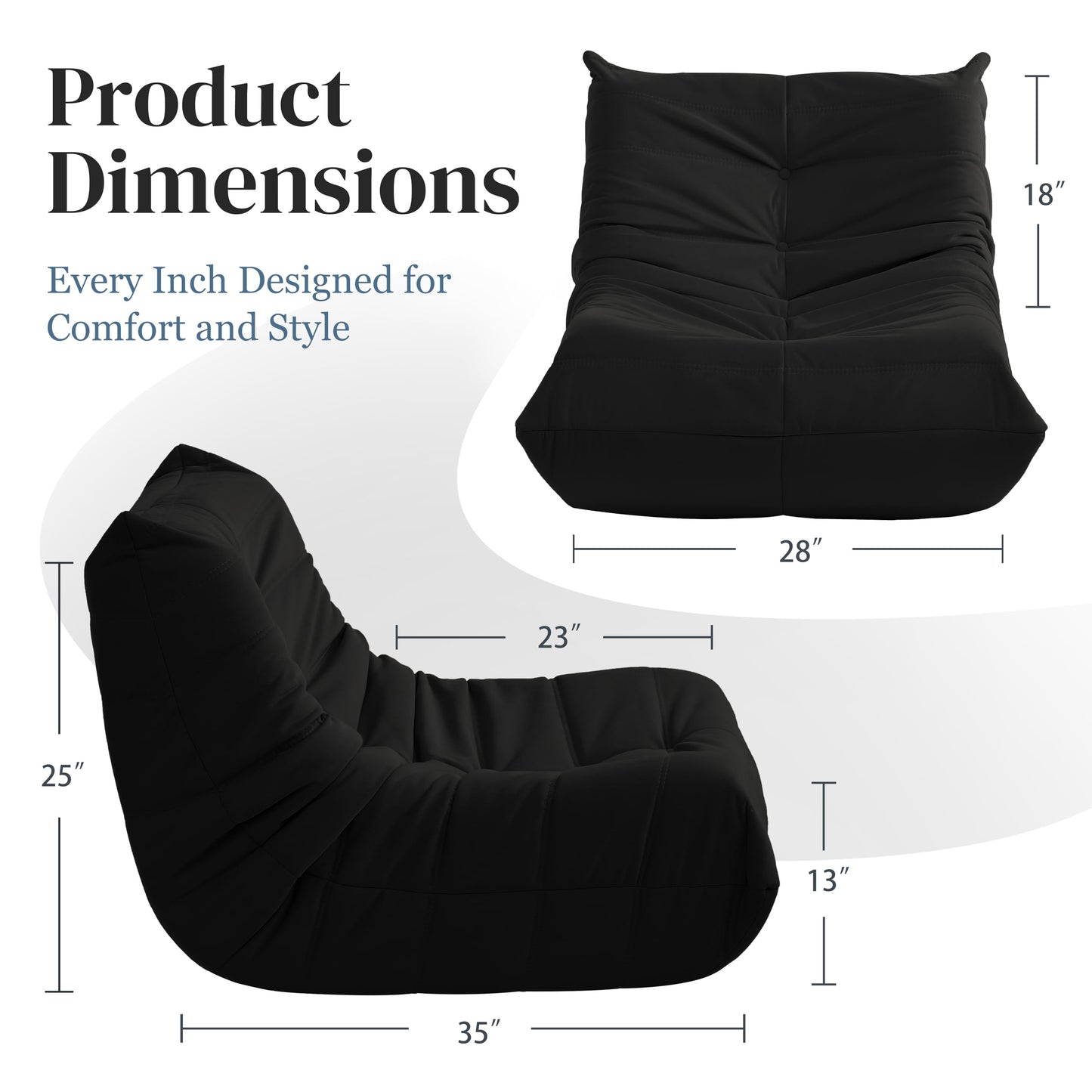 Dark Gray Bean Bag Chair