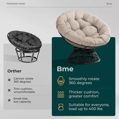 Bme 40" Papasan Swivel Chair