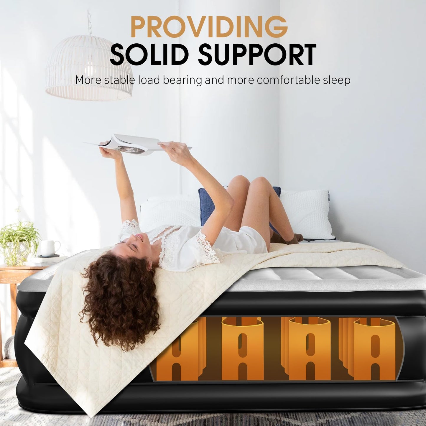DIVON 18" Queen Air Mattress with Built-In Pump