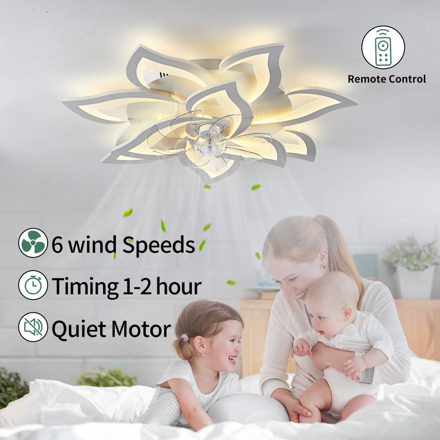 32" Black Ceiling Fan with Light