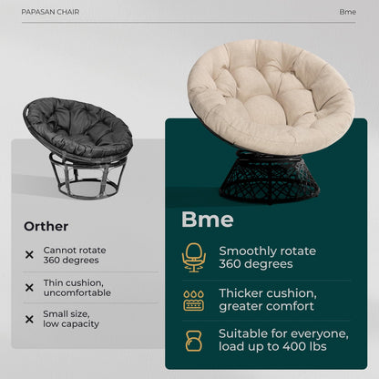 Bme 40" Papasan Swivel Chair