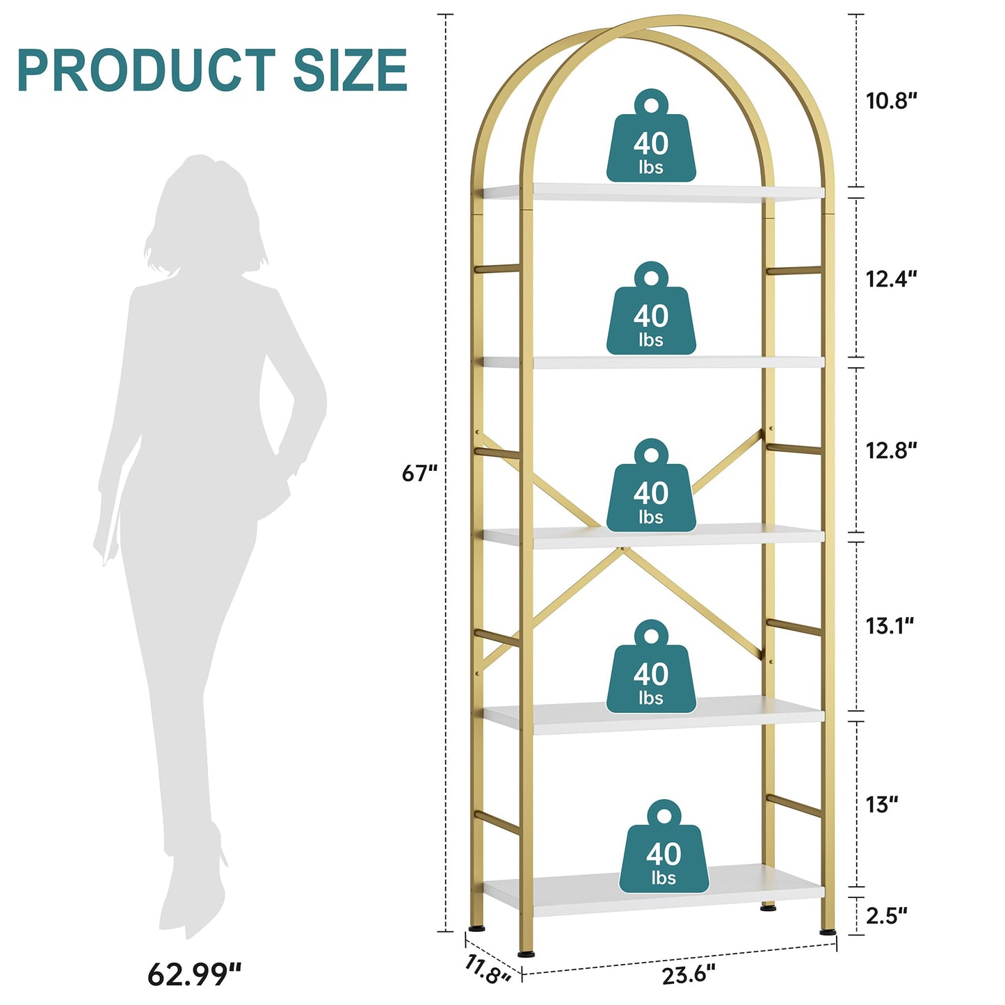 Shintenchi 5-Tier Bookshelf