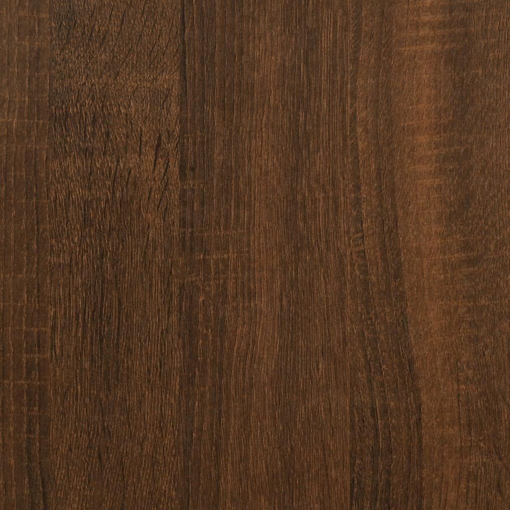 Brown Oak Metal Coffee Table