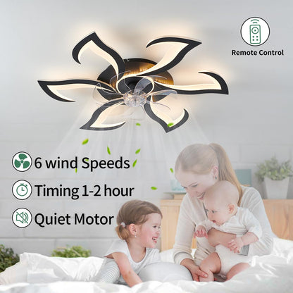 32" Black Ceiling Fan with Light