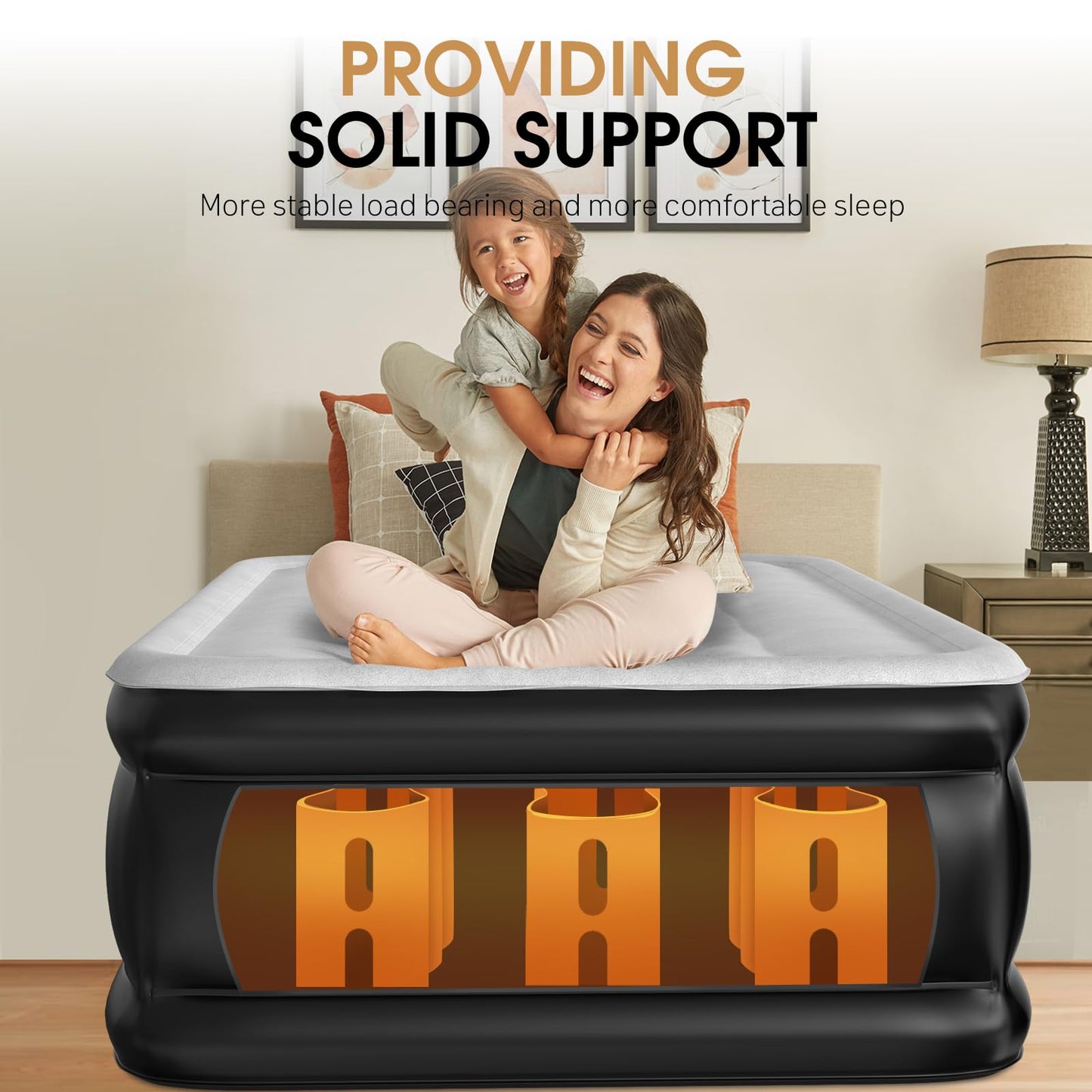 DIVON 18" Queen Air Mattress with Built-In Pump