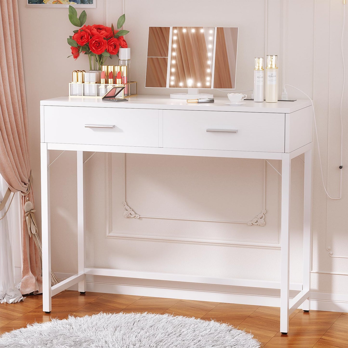 Cyclysio 36" Makeup Vanity Desk White