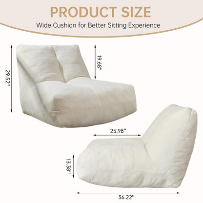 Beige Memory Foam Bean Bag Chair