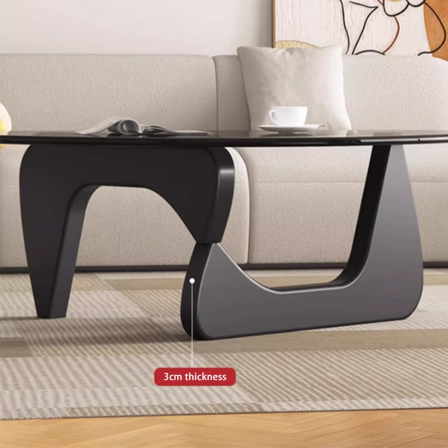 EASYSOUL 32" Glass Coffee Table