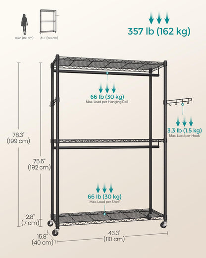 SONGMICS Heavy-Duty Portable Clothes Rack