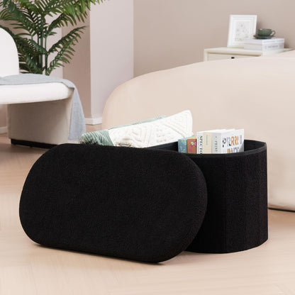 FSOBEIIALEO 43.3" Sherpa Storage Ottoman Bench