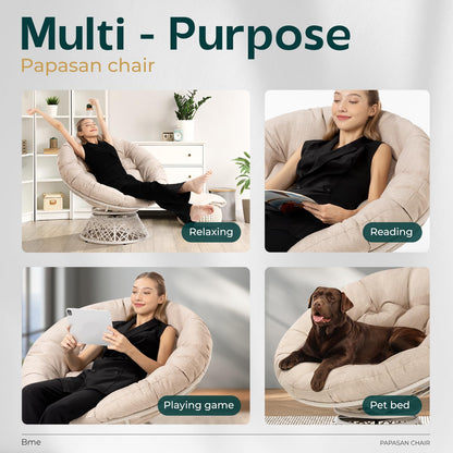 BME 40" Wicker Papasan Chair