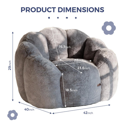 MAXYOYO Floral Bean Bag Chair – Beige