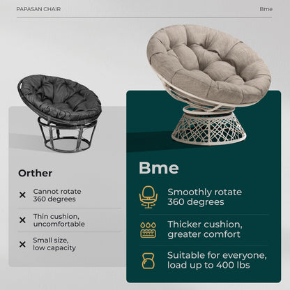 Bme 40" Papasan Swivel Chair