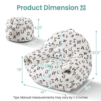 DAICO Bean Bag Chair White