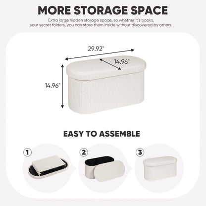 FSOBEIIALEO 43.3" Sherpa Storage Ottoman Bench