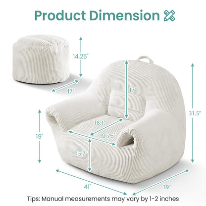DAICO Bean Bag Chair White