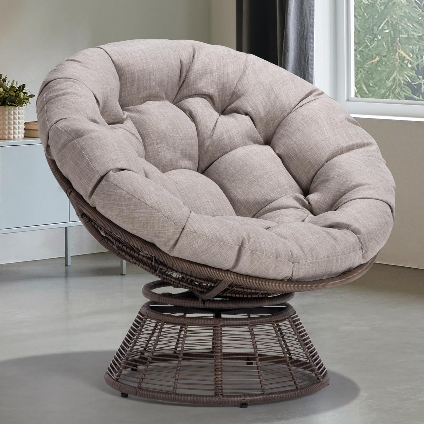 Bme 40" Papasan Swivel Chair