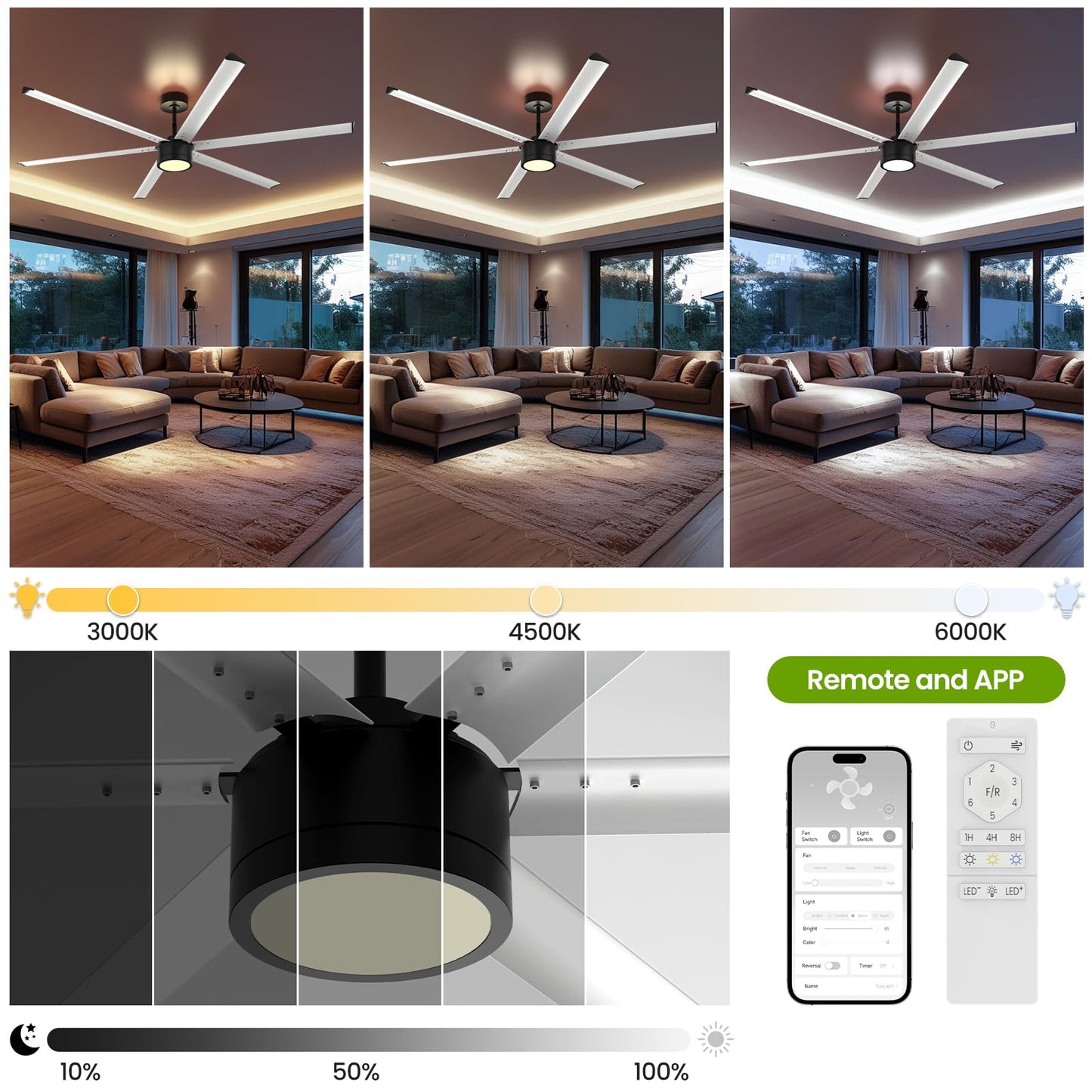 72" LED Ceiling Fan